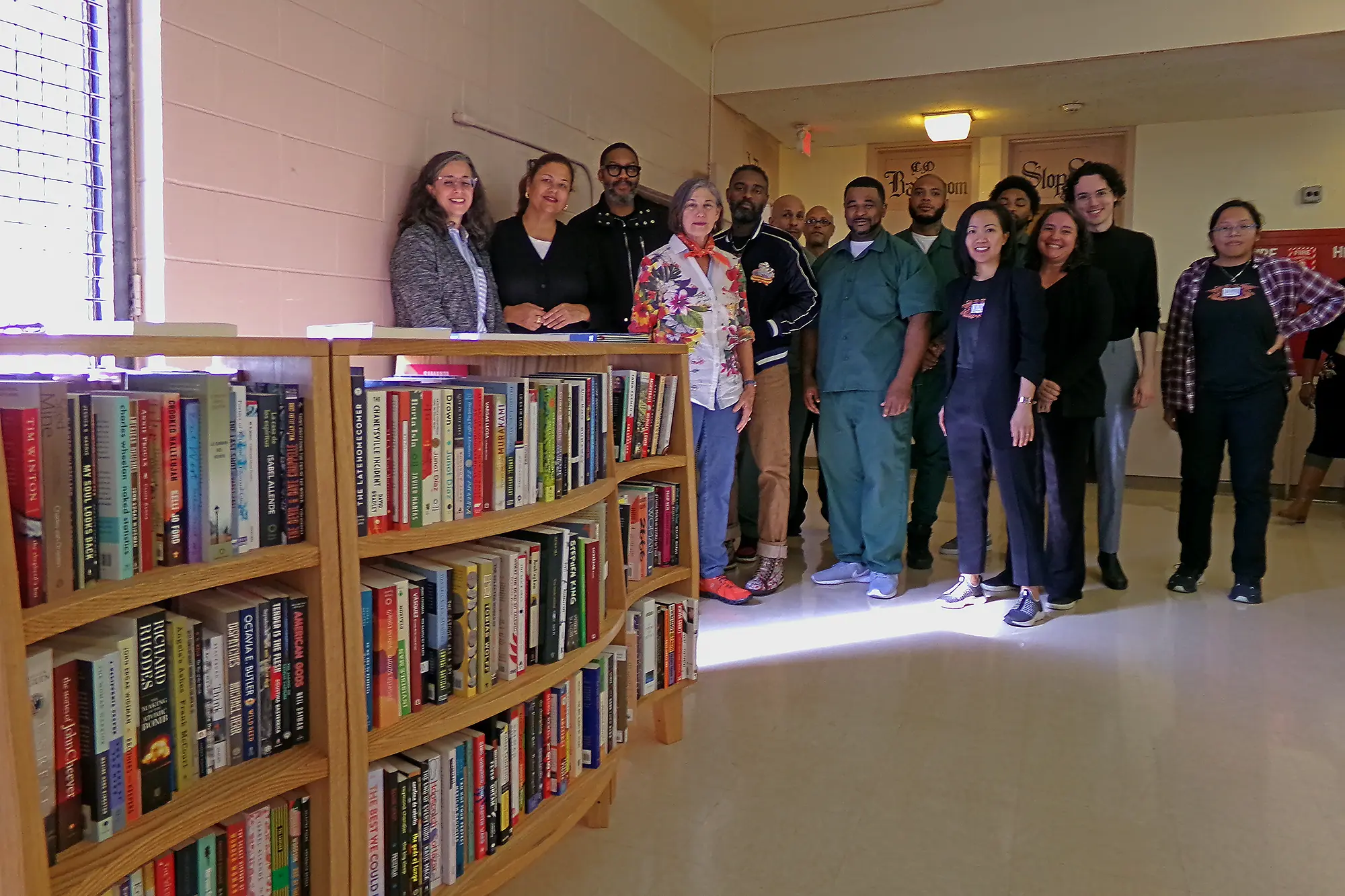 The Freedom Reads team celebrate the hard work of successfully opening another 13 Freedom Libraries at Otisville Correctional Facility in New York.