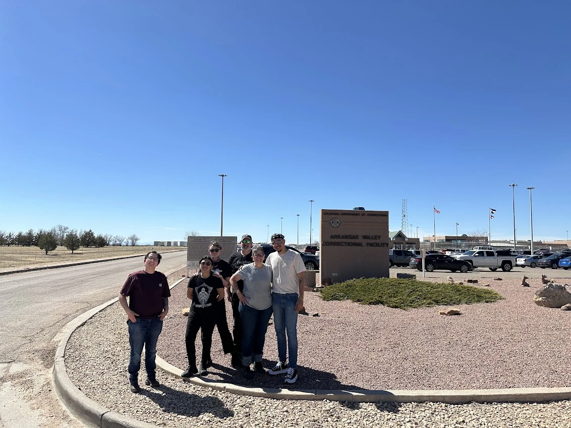 David and Freedom Reads team members outside of Arkansas Valley Correctional Facility in Colorado.