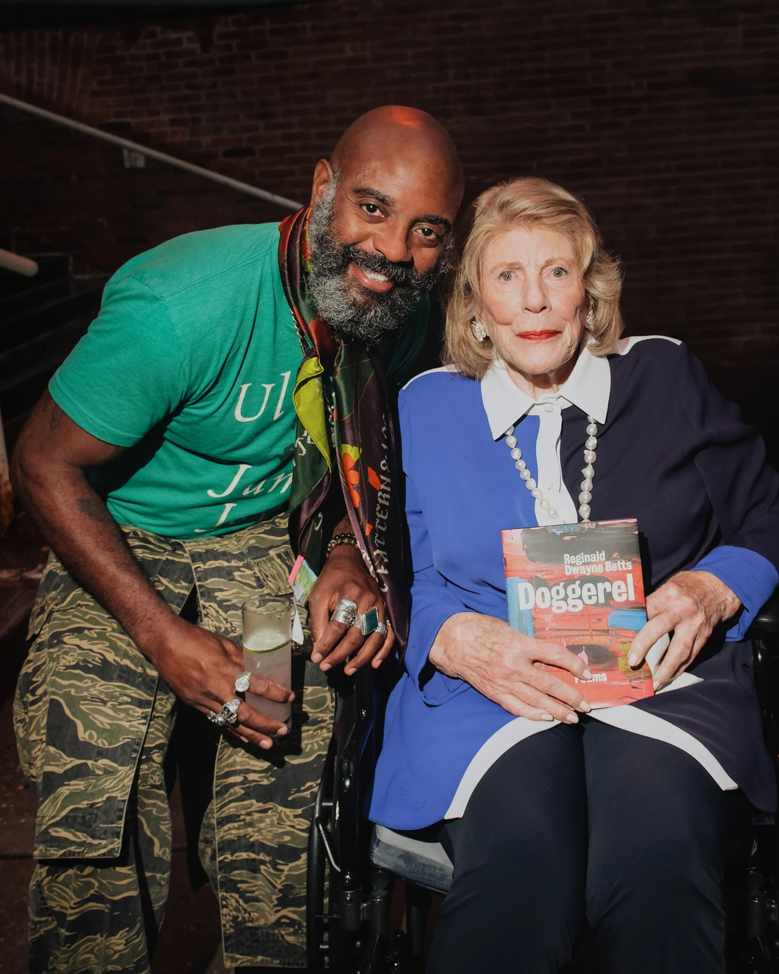 Freedom Reads Founder & CEO, Dwayne Betts with Aggie Gund at the MoMA Gala at PS1.
