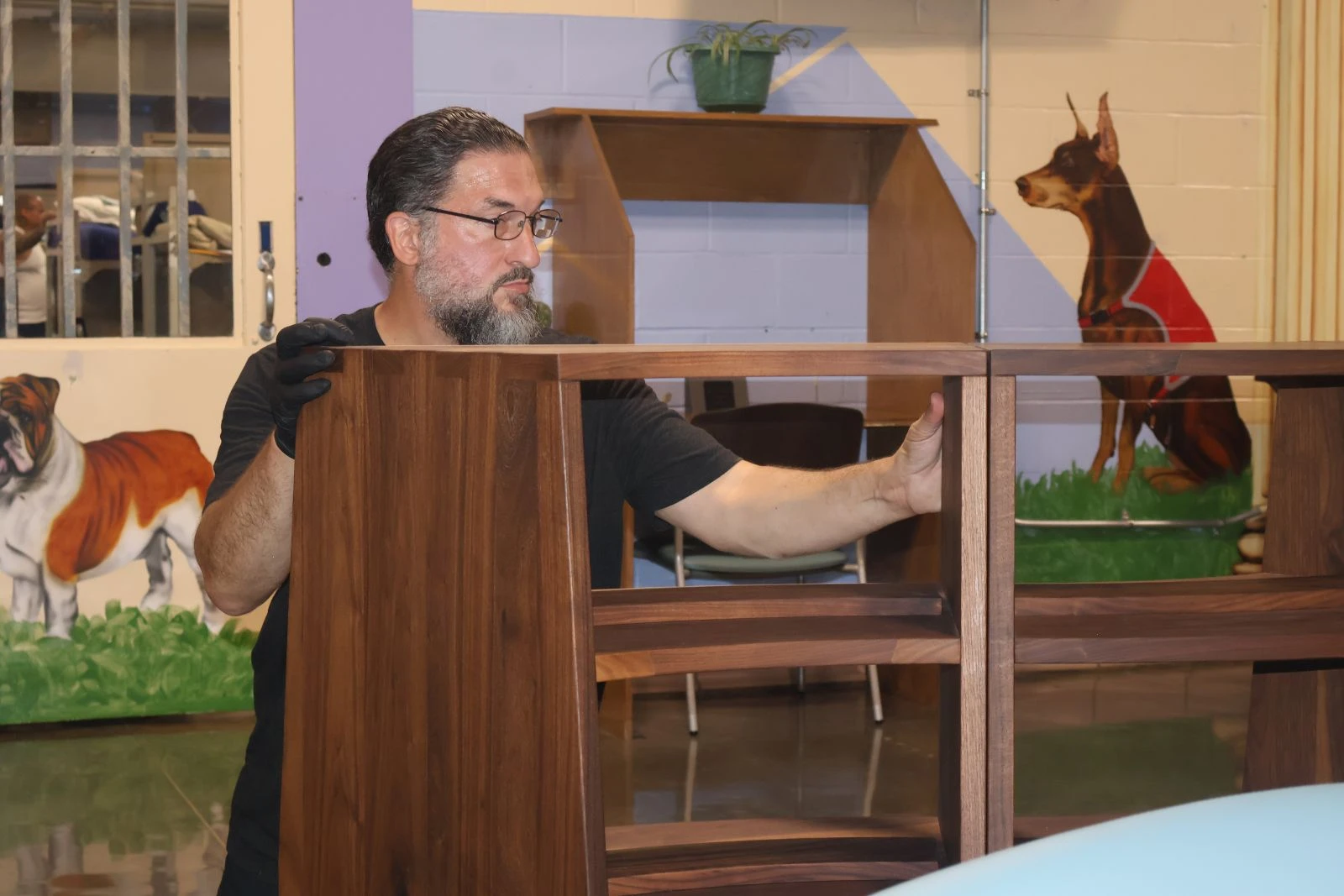 Freedom Reads Library Production  Associate James Flynn at a Freedom Library opening in Southeastern Correctional Institution.